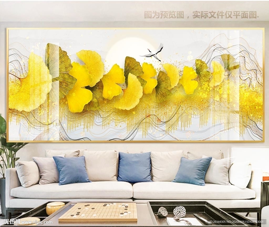 银杏叶装饰画晶瓷画