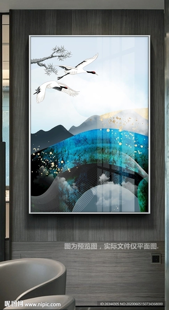 山水玄关晶瓷画