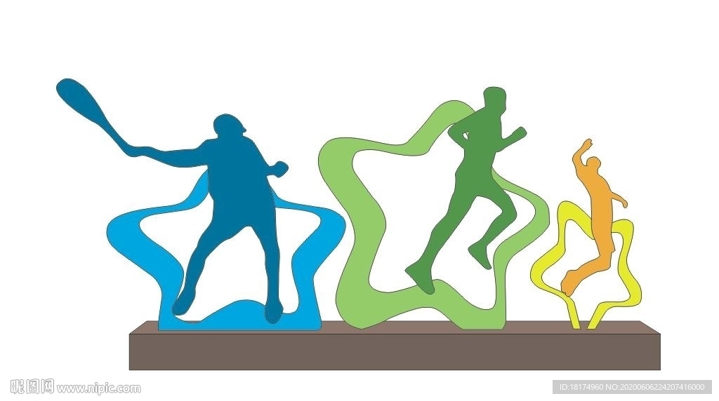 体育运动剪影 雕塑