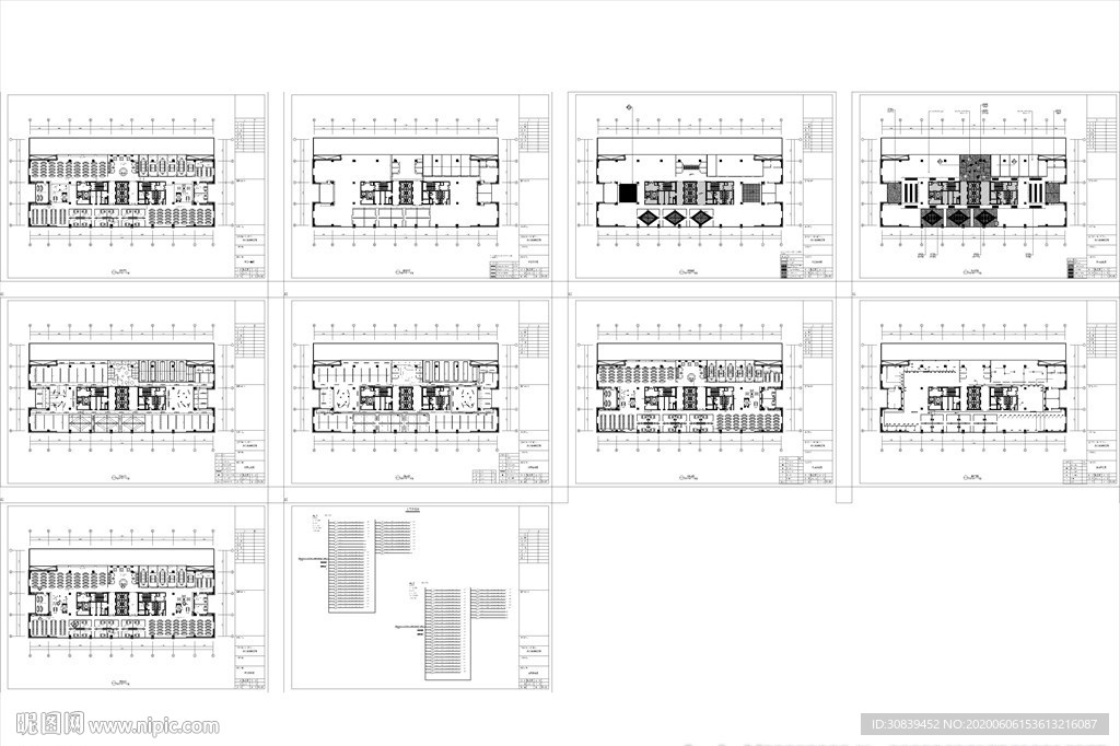 大型办公室平面施工图