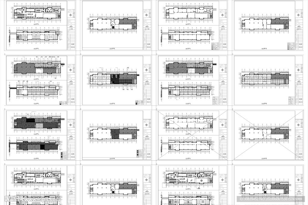大型健身房平面施工图