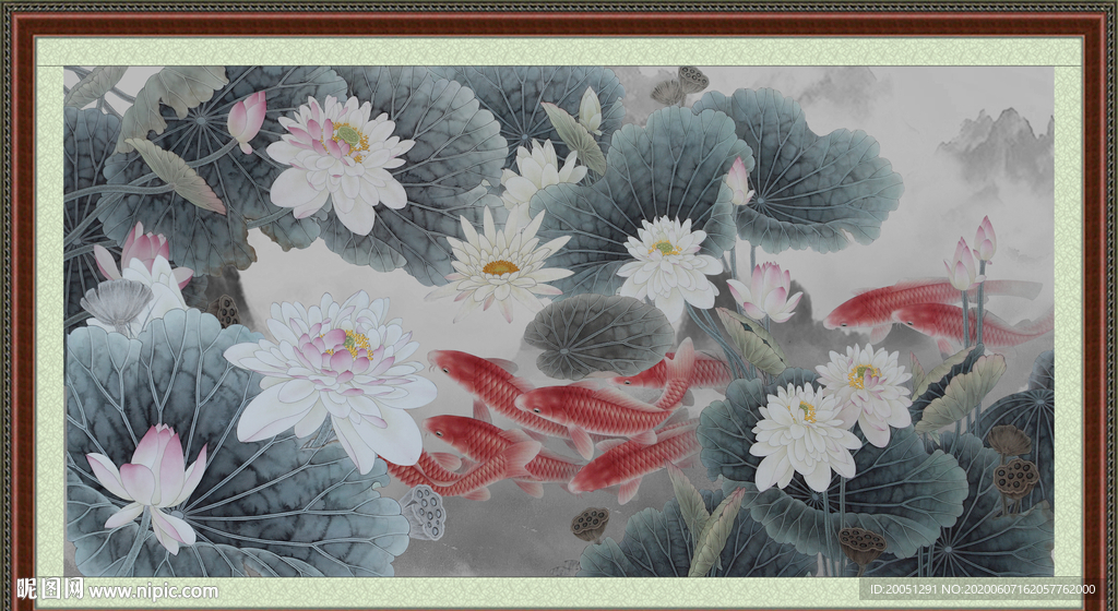 国画荷花
