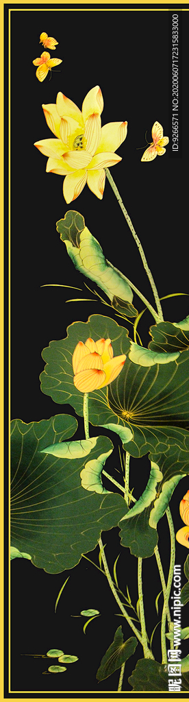 中式花鸟民俗古风屏风玄关装饰画