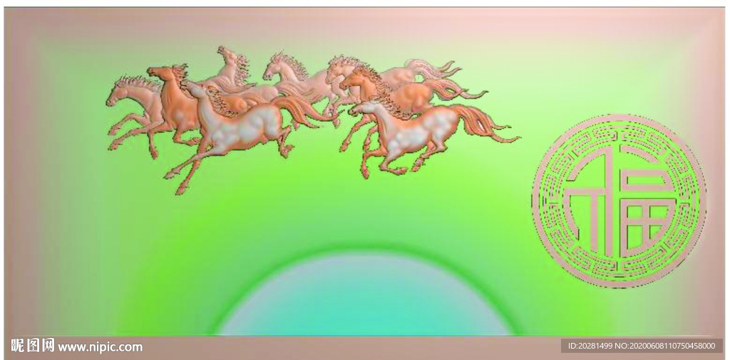 马到成功 八骏图 马 骏马 茶