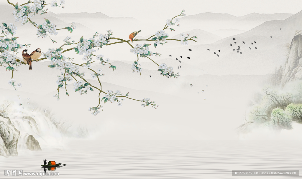 新中式电视背景墙