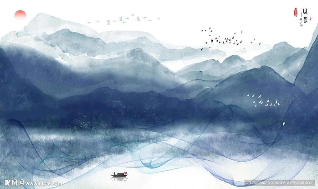 中国风山水画图片