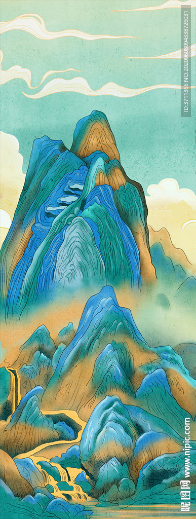 新中式山水插画