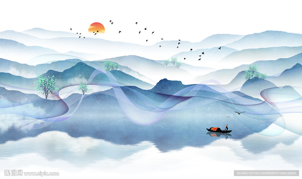 新中式山水图片