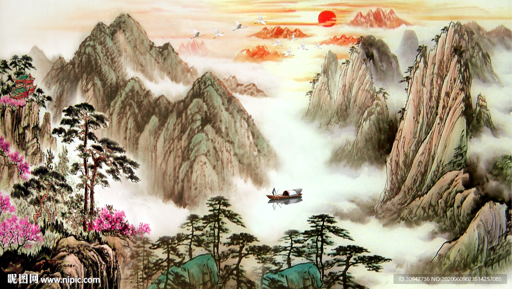 山水壁画