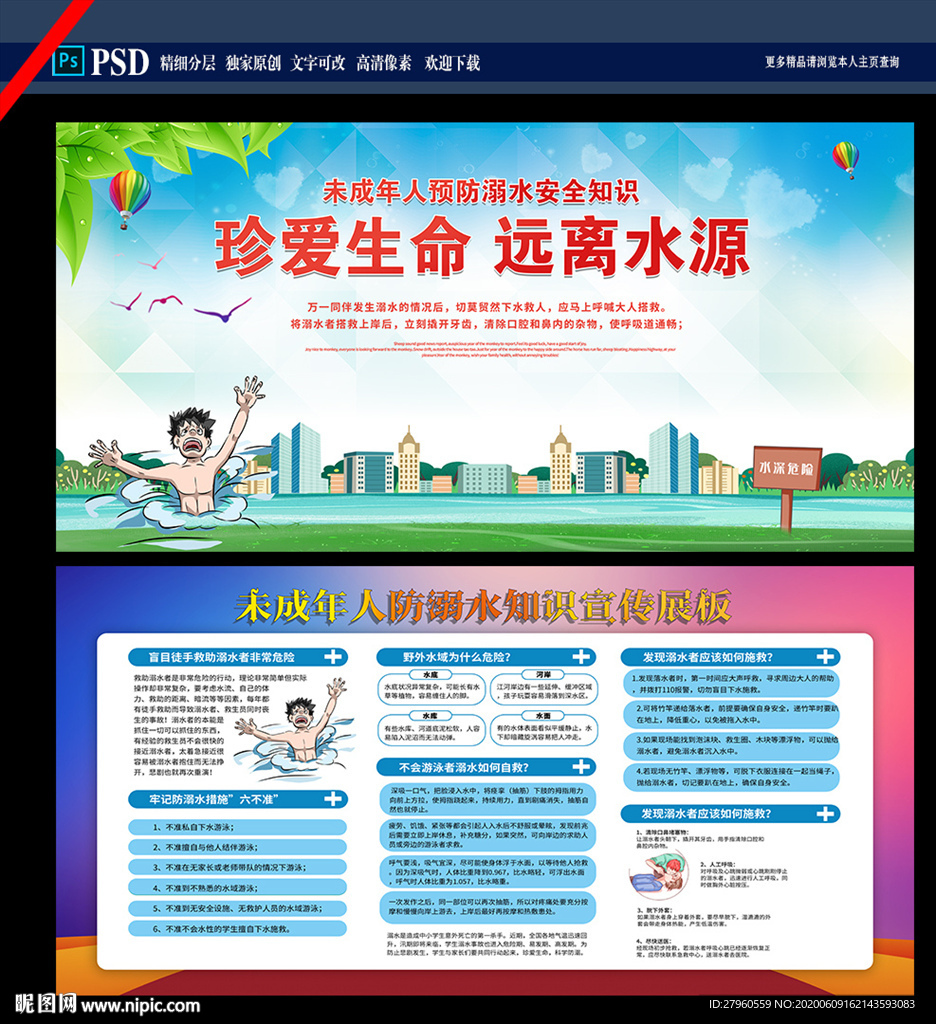 防溺水展板