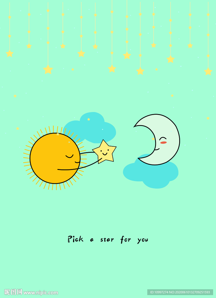 卡通太阳月亮星星素材图