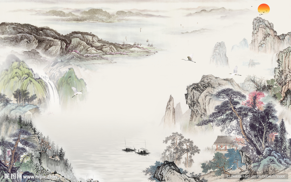 最新超清新山水画 tif分层