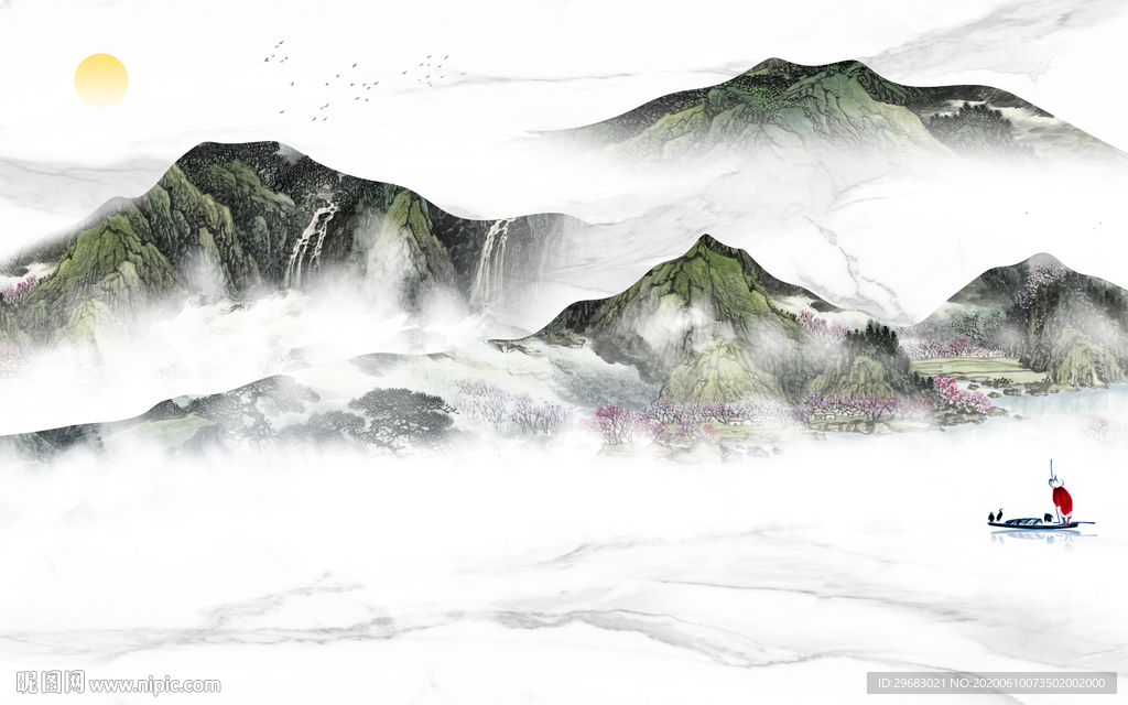 大气 超清新山水画 tif分层