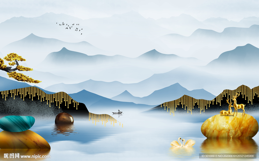 高清 热销山水画 TIF分层