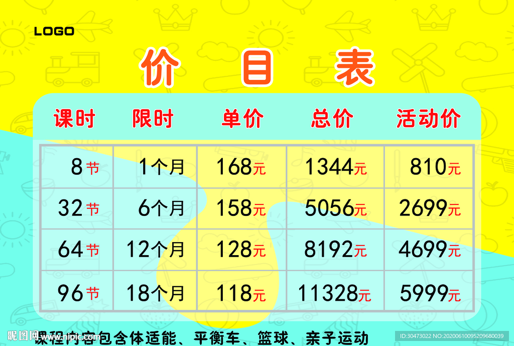 价目表