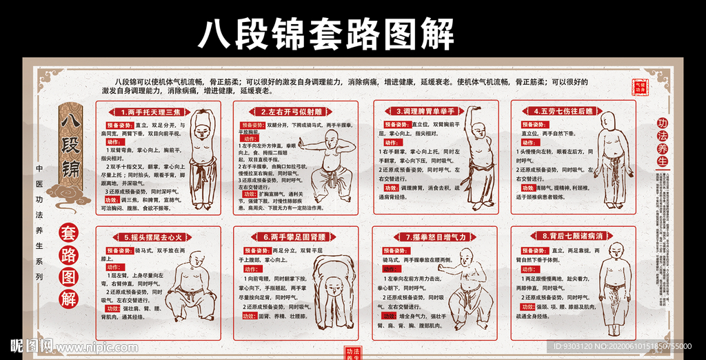 图解八段锦套路