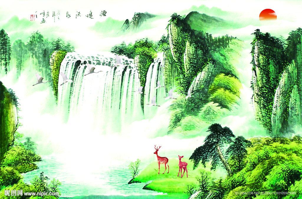 山水画国画山水画