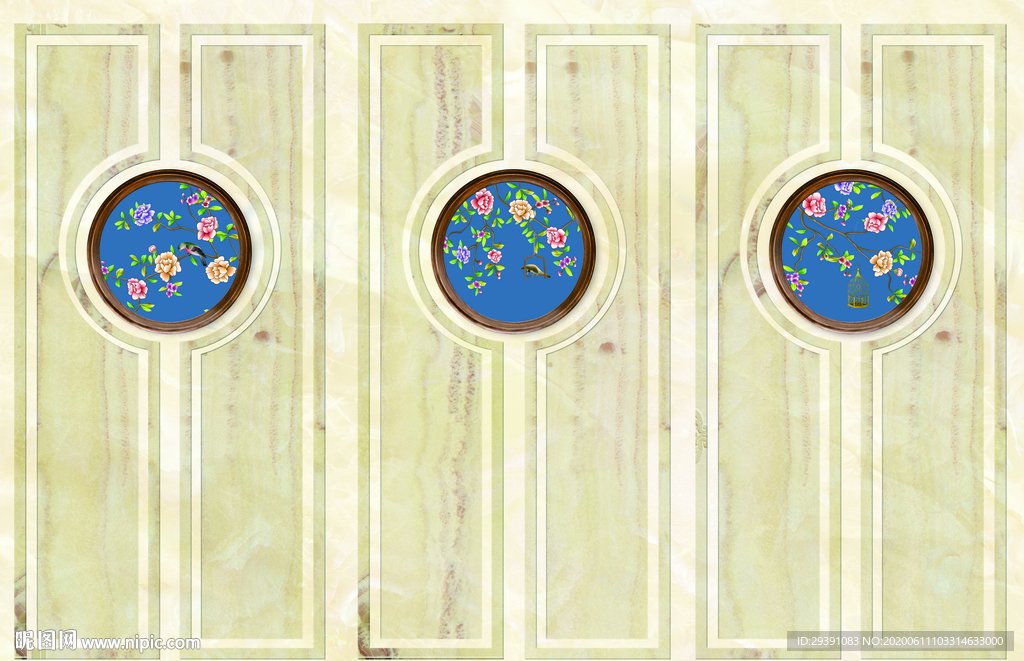 中式国画玫瑰写意工笔图