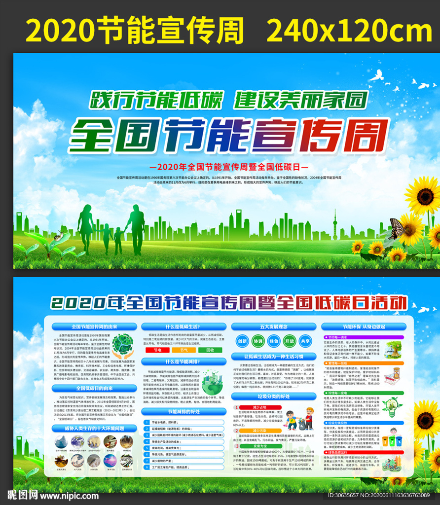 全国节能宣传周和低碳日展板下载