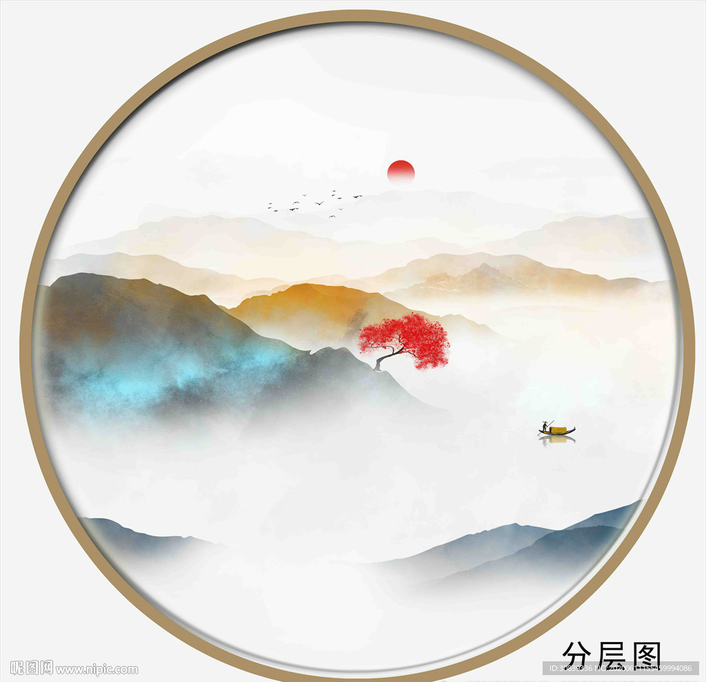 水墨山水装饰画