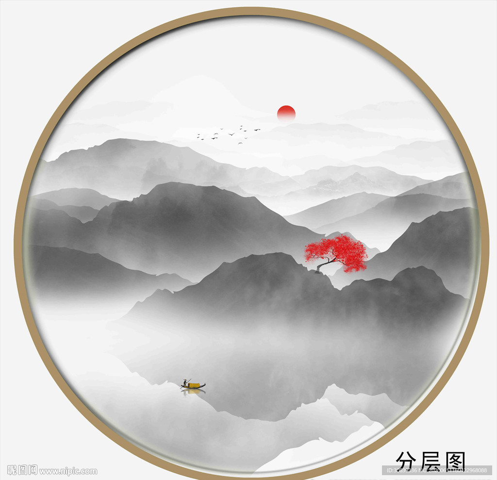 水墨山水装饰画