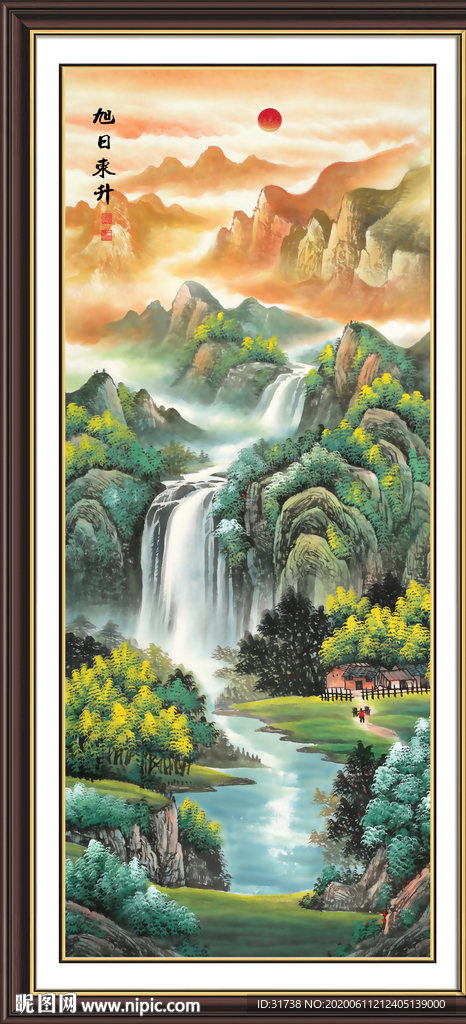 竖幅山水画
