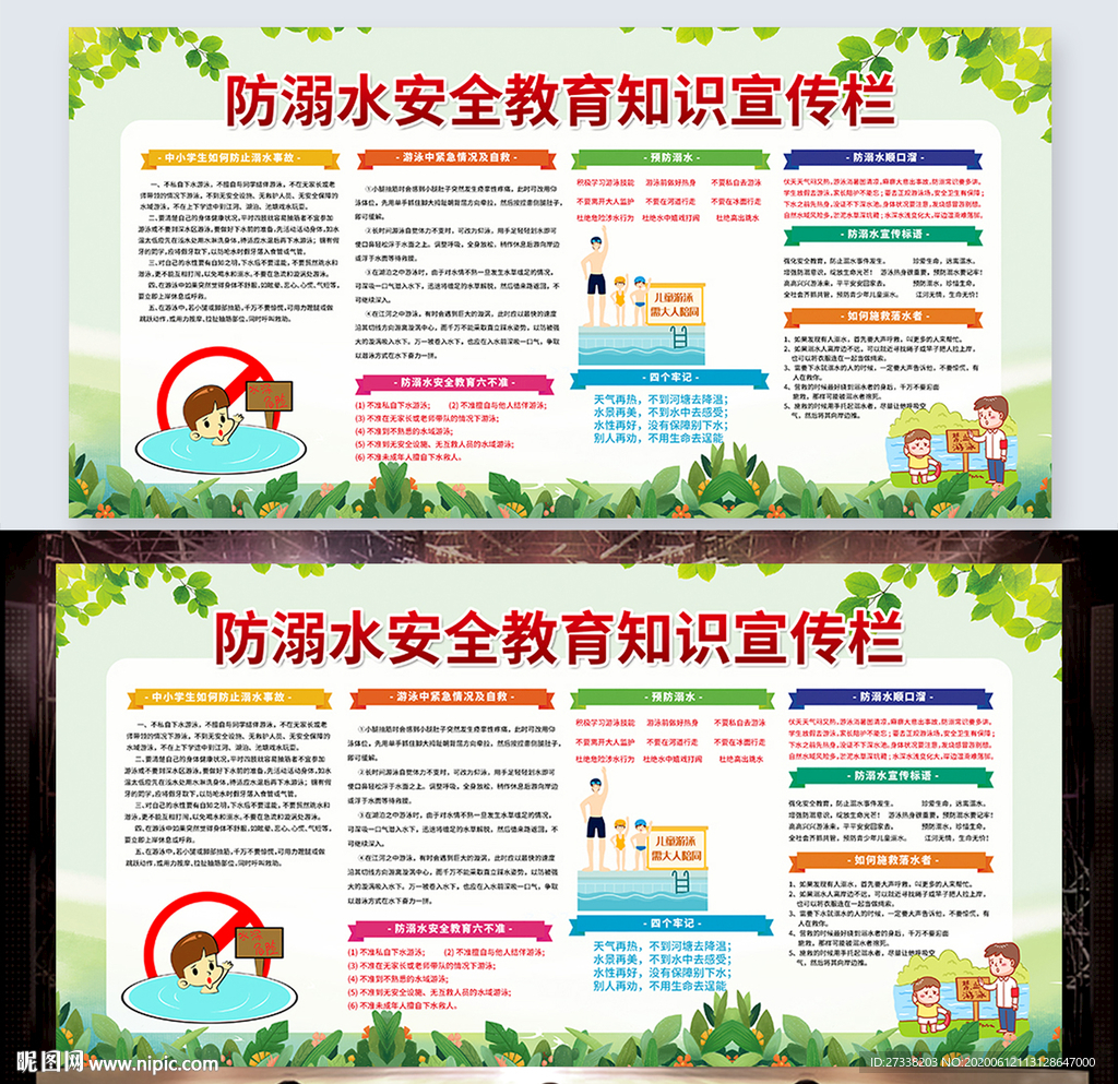 校园展板防溺水安全教育知识宣传