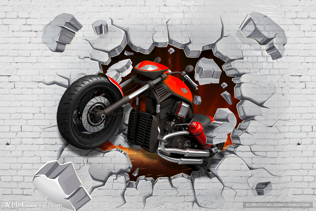 3d破墙摩托车