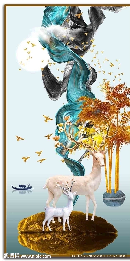 抽象玄关装饰画