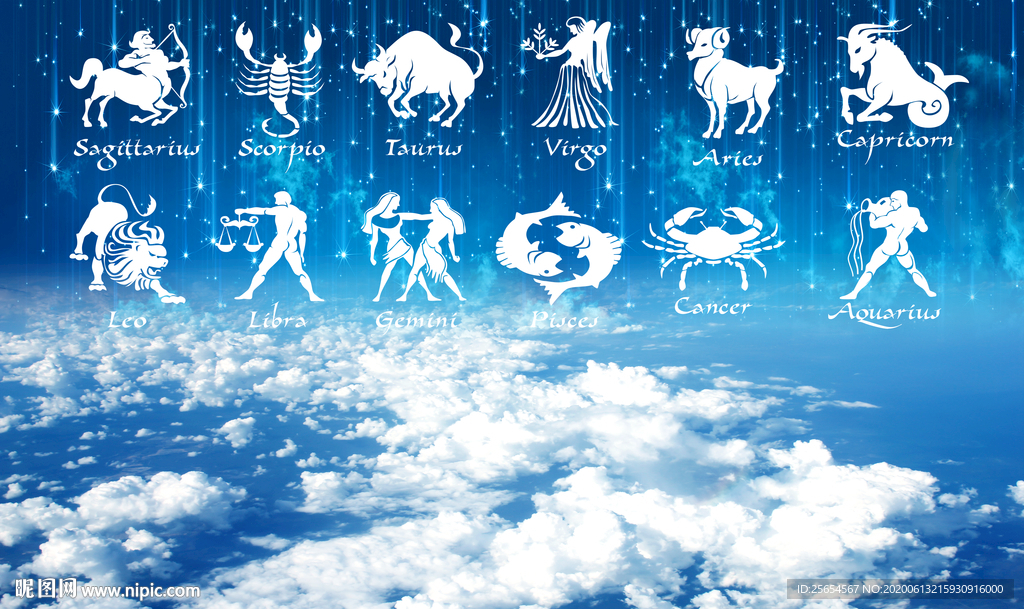 星空十二星座宇宙背景墙