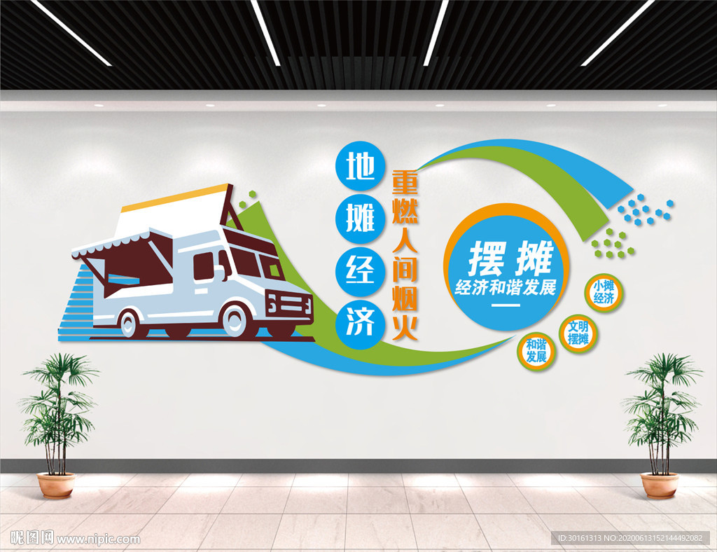 地摊经济文化墙