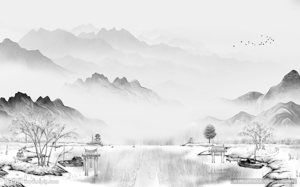 超清山水画 tif分层