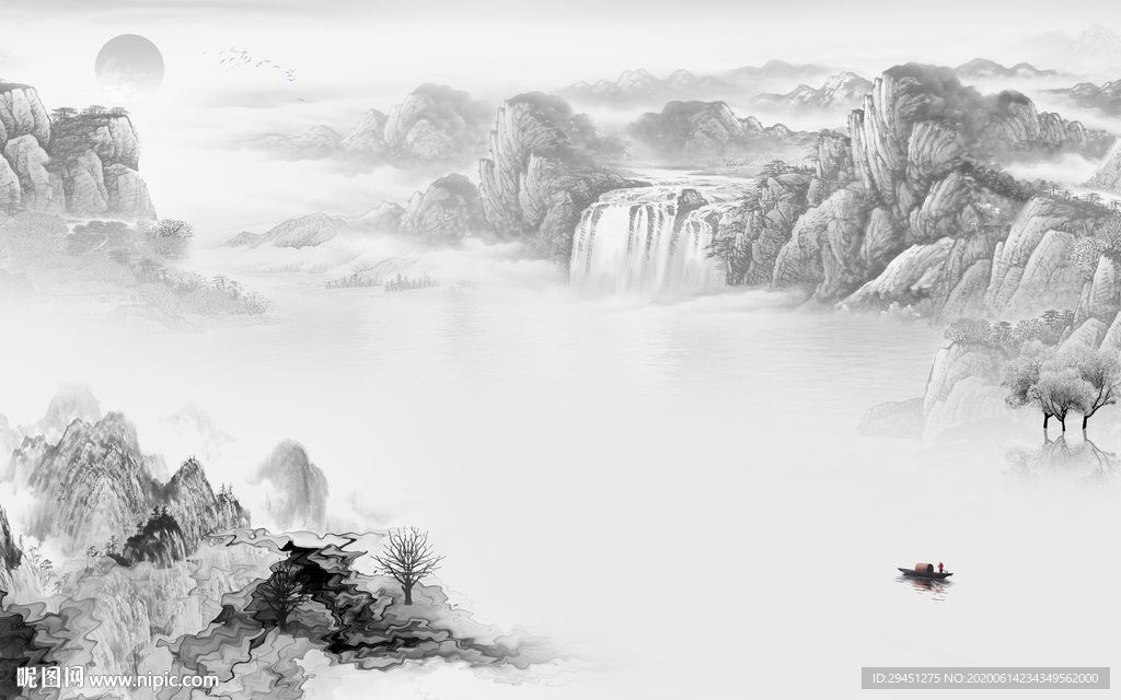 大气超清山水画 tif分层