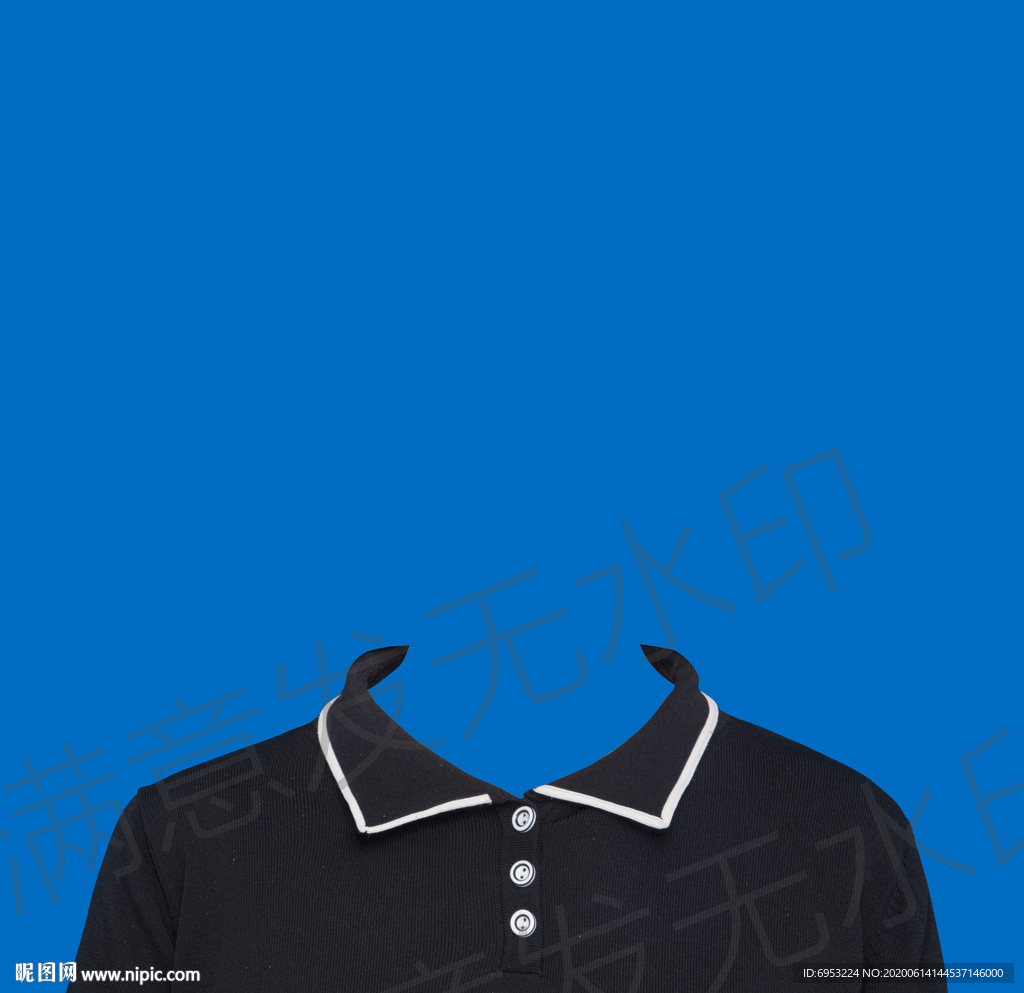 黑色短袖证件照衣服