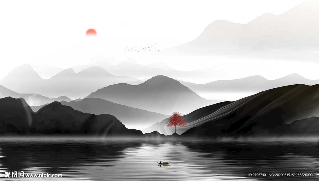 水墨山水画