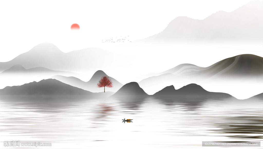 水墨山水画