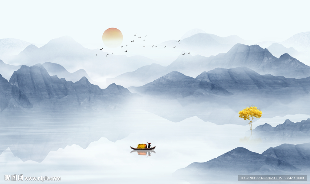 水墨山水画