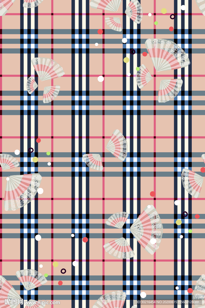 格子花 数码印花 服装花型