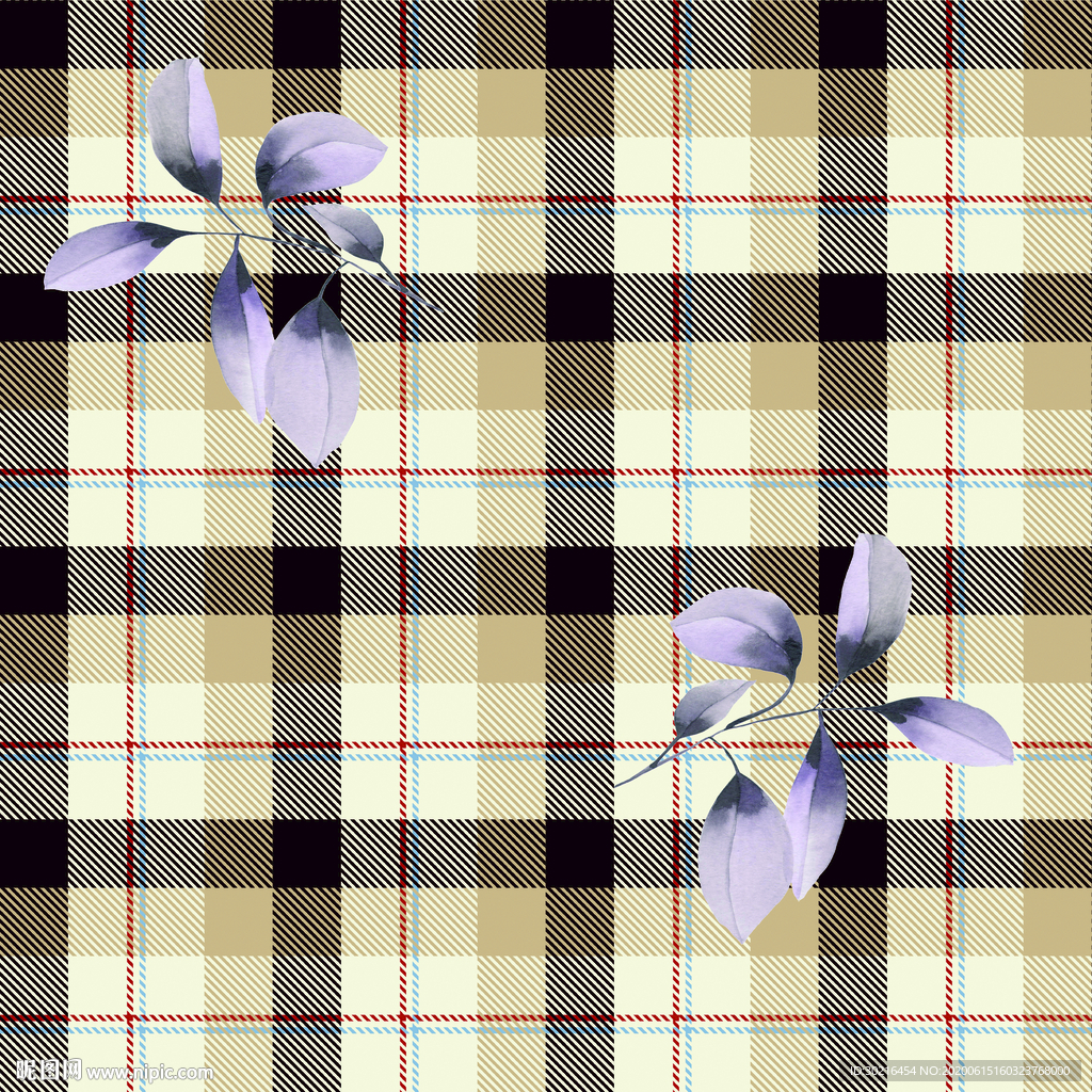 格子花 数码印花 服装花型