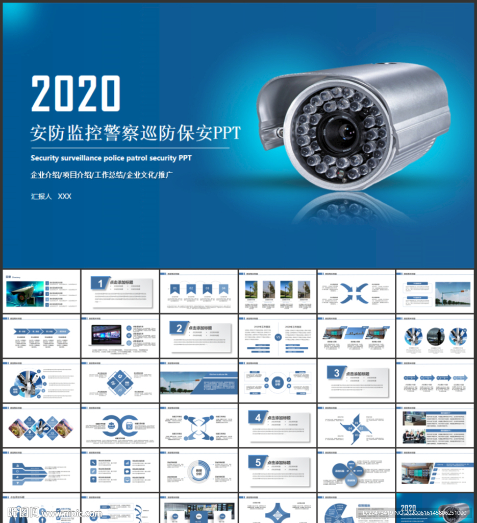 视频摄像头监控安防PPT