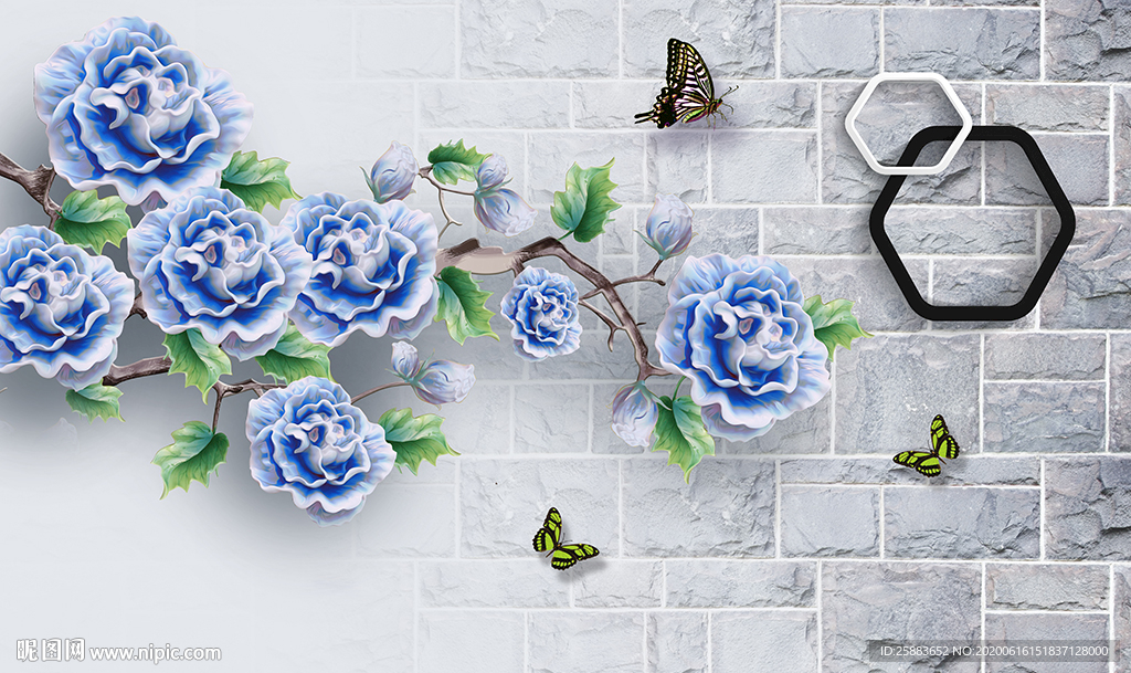 国色天香电视背景墙