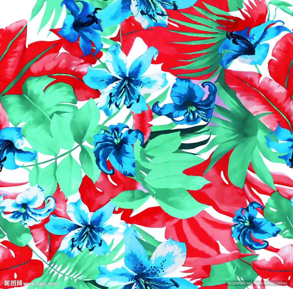 数码印花 手绘花