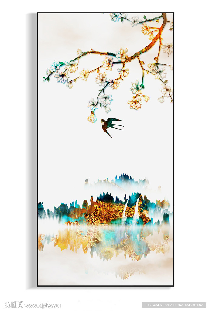 晶瓷花鸟山水装饰画