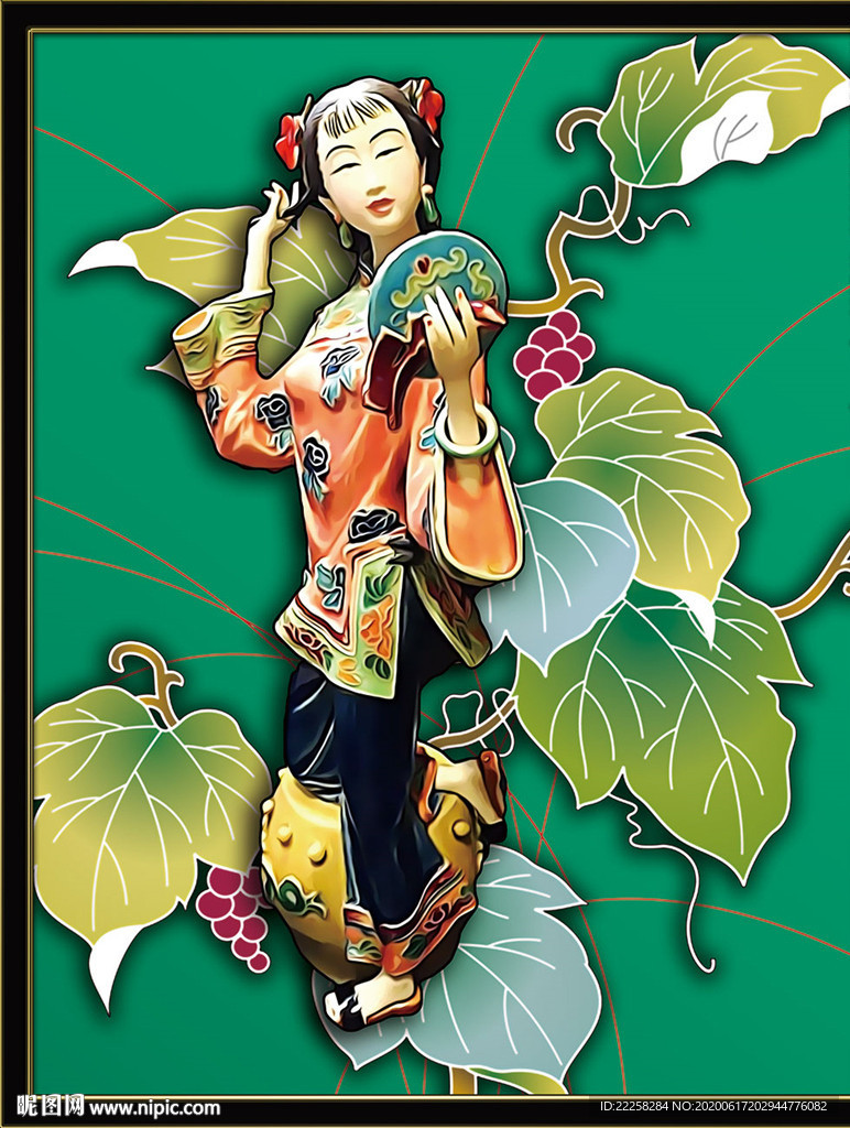梳妆仕女装饰画