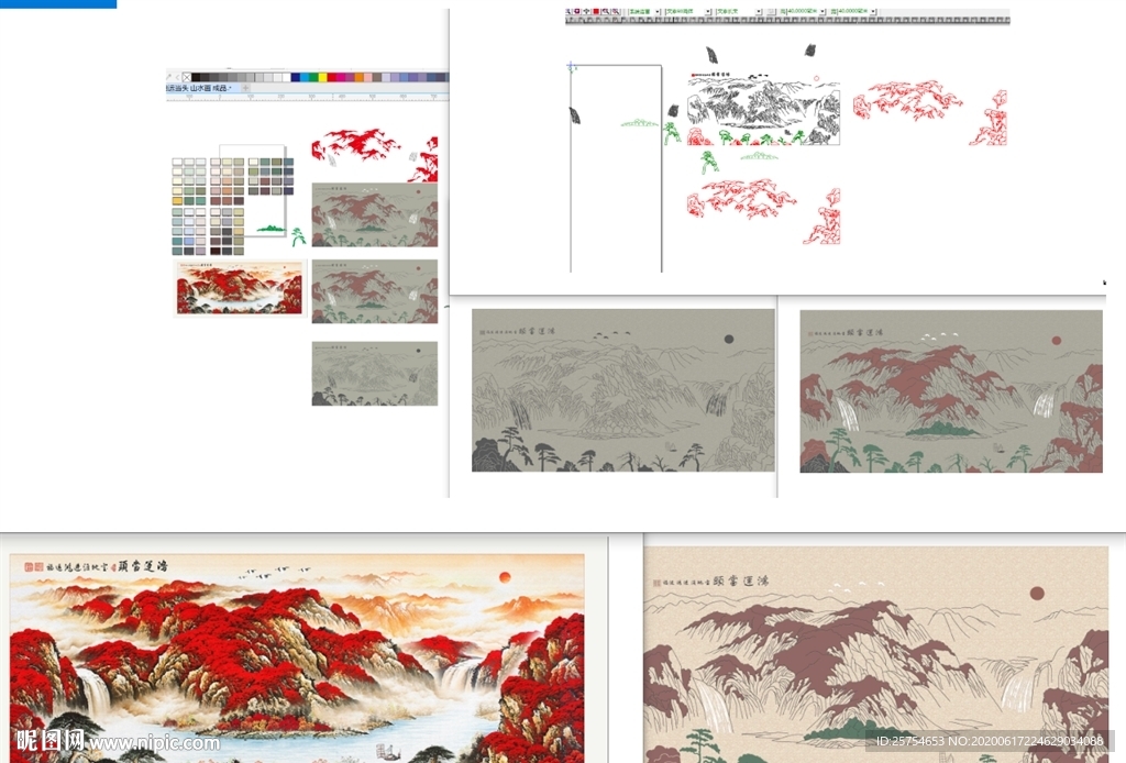 鸿运当头富水长流挂画