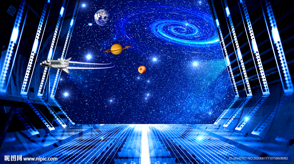 科幻星空背景墙