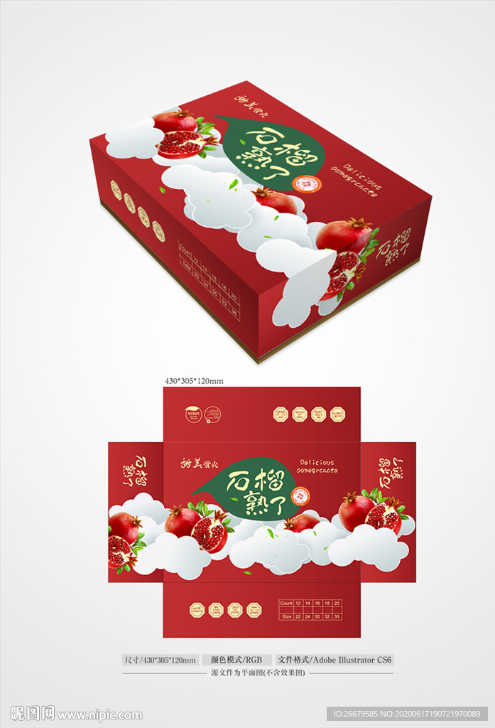 石榴包装设计 平面图