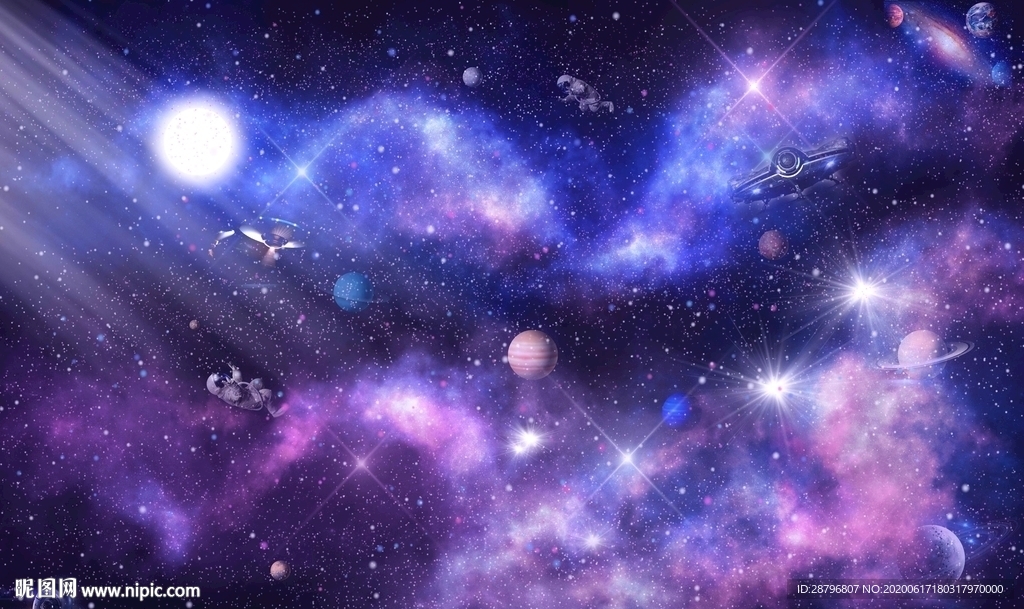 星空月亮唯美背景