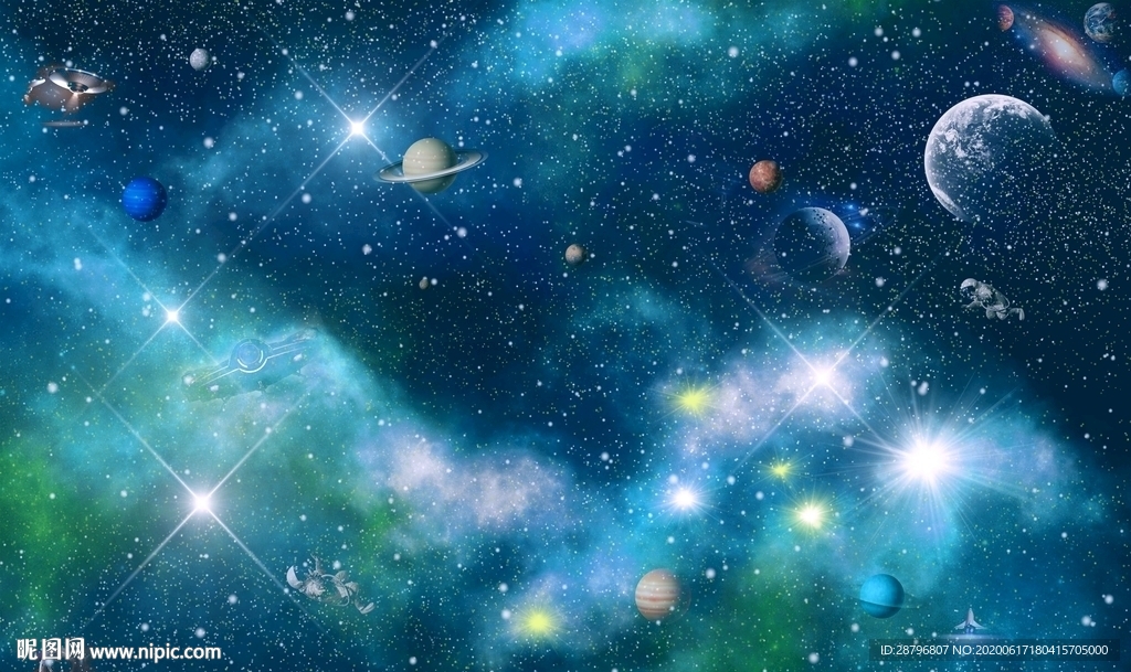 星空月亮唯美背景