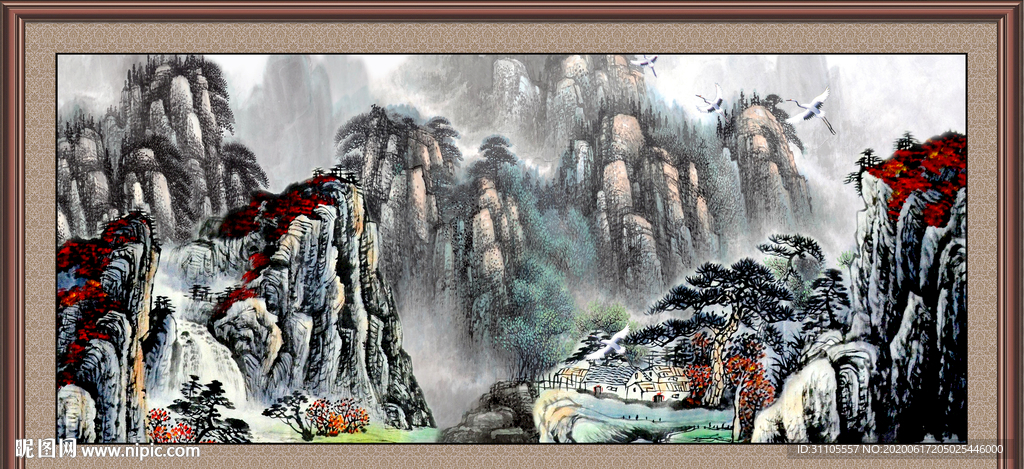 聚宝盆山水画